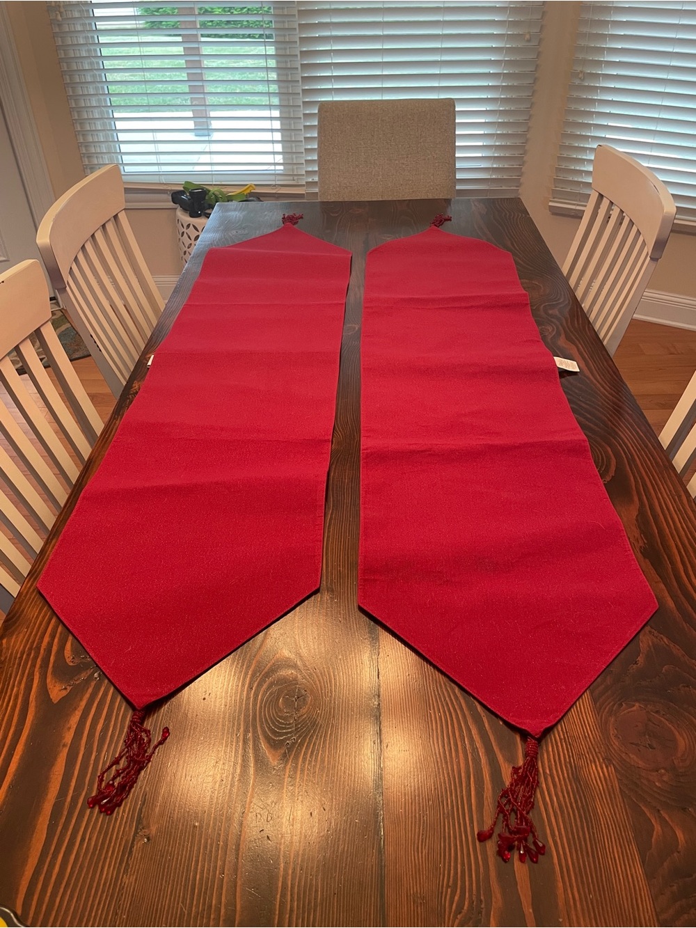 Pampered Chef Red Table Runners Pair